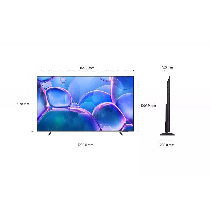 Televizorius Samsung UE75U7022FKXXH 190,5 cm (75 colių) 4K Ultra HD Smart TV Wi-Fi Juodas