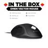 HP OMEN Vector pele, dešinei rankai, IR LED, USB Type-A, 16000 DPI, 1 ms, juoda