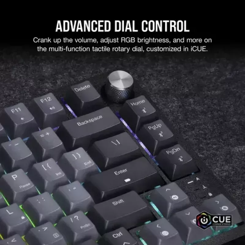 Mechaninė žaidimų klaviatūra Corsair K65 PLUS WIRELESS RGB Wireless USB Juoda