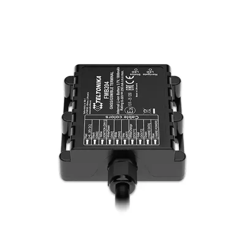 GPS seklys Teltonika FMB204 universalus juodas viena SIM 1800 mAh