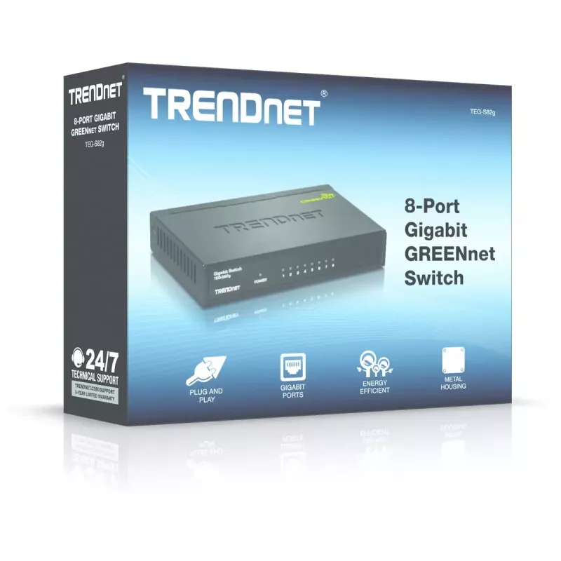 Nevaldomas jungiklis Trendnet GREENnet TEG-S82G 8x Gigabit