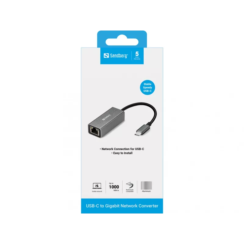 Tinklo adapteris Sandberg USB-C Gigabit 136-04