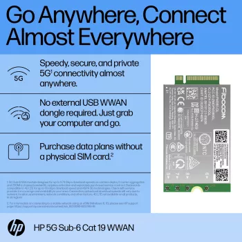 HP 5G Sub-6 Cat 19 WWAN adapteris / tinklo plokštė