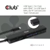 CLUB3D USB Type C 7-in-1 Hub HDMI 4K60Hz SD TF kortelių lizdas 2x USB Type A USB Type C PD RJ45, veikia su Thunderbolt 3