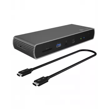 ICY BOX IB-DK8801-TB4 Belaidis Thunderbolt 4 dokas, antracitas, juoda