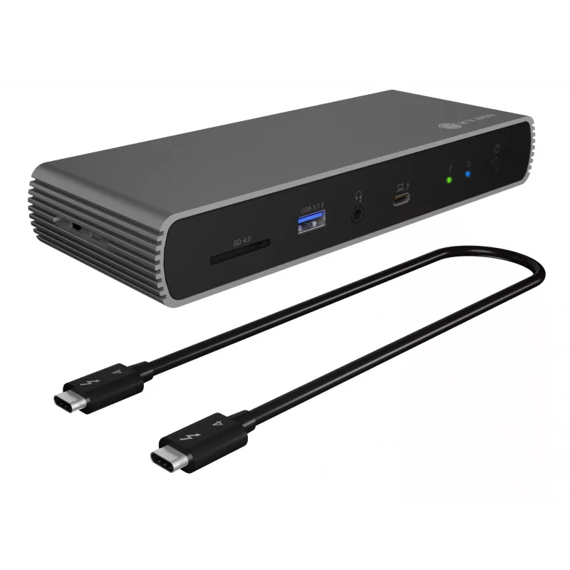 ICY BOX IB-DK8801-TB4 Belaidis Thunderbolt 4 dokas, antracitas, juoda
