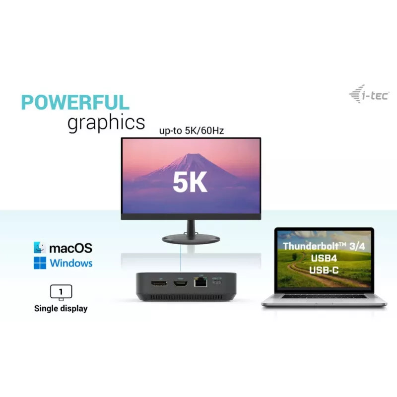 i-tec USB-C HDMI Dual DP dokų stotelė su 100 W įkrovimu