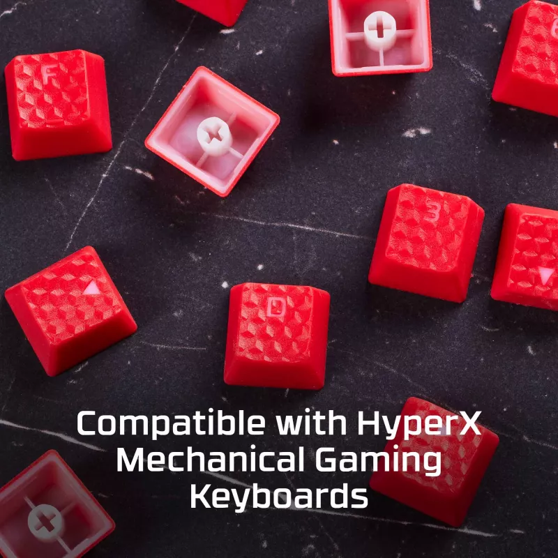 HyperX guminiai klavišų dangteliai - žaidimų aksesuarų rinkinys - Raudoni (US išdėstymas)