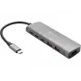 Sandberg USB-C Dock HDMI + 2xUSB-A + 2xUSB-C + PD100W, aliuminis, 4K Ultra HD