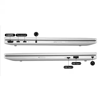 HP EliteBook 8 G1i AI Intel Core Ultra 5 225U nešiojamas kompiuteris 35,6 cm (14 colių) WUXGA 16 GB DDR5-SDRAM Wi-Fi 7 (802.11be) Windows 11 Pro AI PC sidabrinis