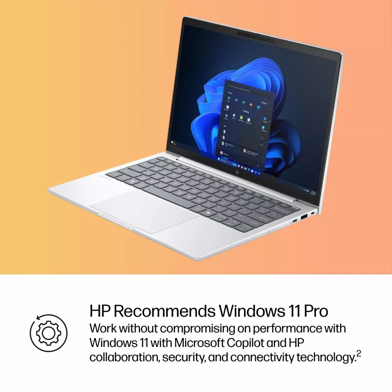 HP EliteBook 8 G1i AI nešiojamas kompiuteris Intel Core Ultra 5 225U 33,8 cm (13,3 colio) WUXGA 16 GB LPDDR5x-SDRAM Wi-Fi 7 (802.11be) Windows 11 Pro AI PC