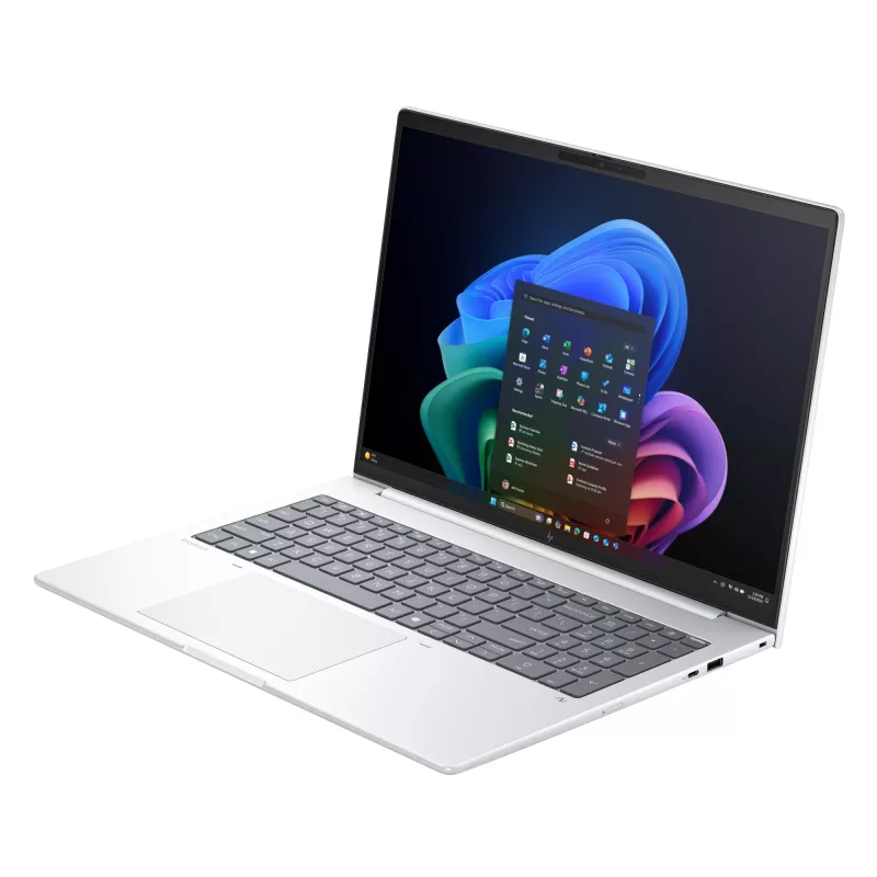 Nešiojamas kompiuteris HP EliteBook 8 G1a Next Gen AI Copilot+ AMD Ryzen AI 5 340 16 colių WUXGA 24 GB DDR5 512 GB SSD Wi‑Fi 7 Windows 11 Pro Sidabrinis