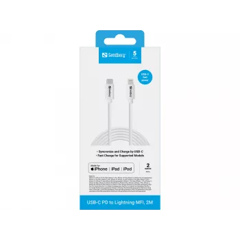 Sandberg USB-C PD į Lightning MFI 2 m laidas