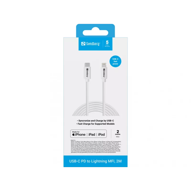 Sandberg USB-C PD į Lightning MFI 2 m laidas