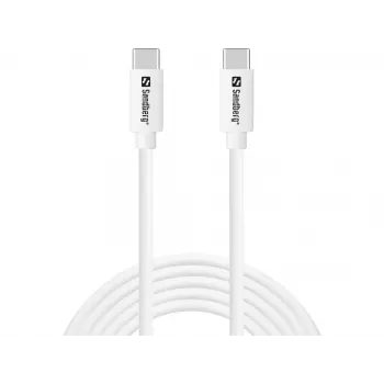Sandberg USB-C į USB-C 65W 2M SAVER laidas, 2 m, USB C, USB C, USB 2.0, Baltas