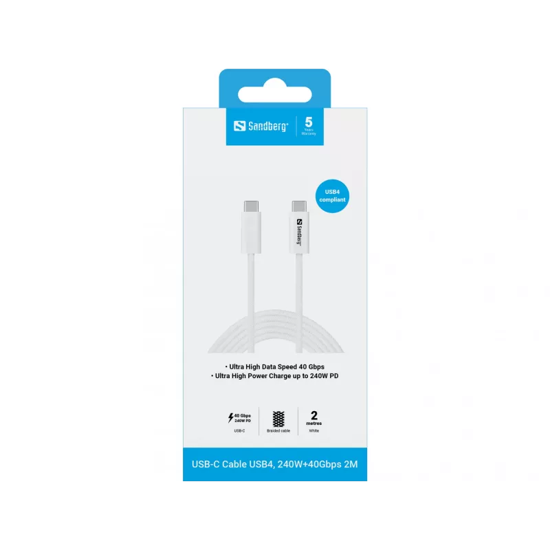 Laidas Sandberg USB-C>USB-C USB4 240W 40Gbps 2m