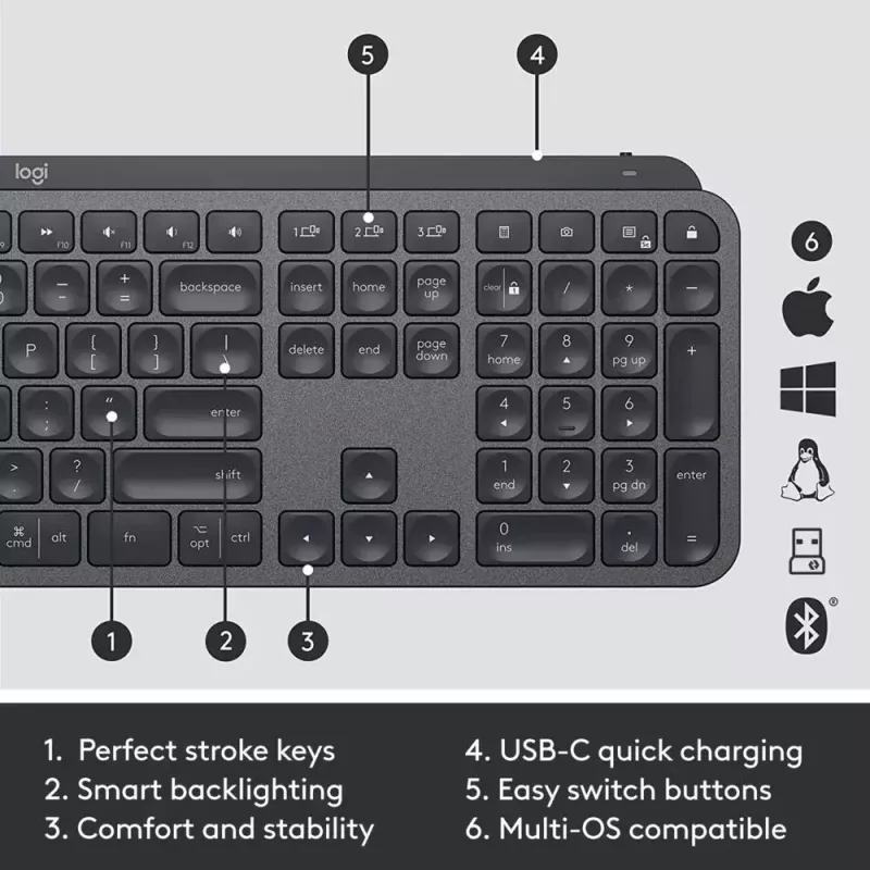 Klaviatūros ir pelės rinkinys Logitech MX Keys Combo for Business Gen 2