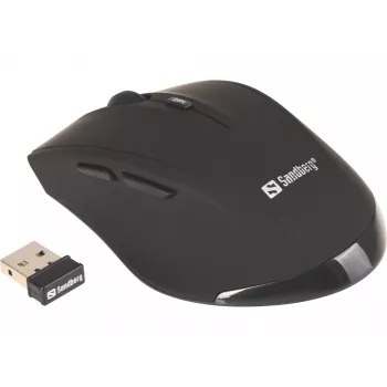Sandberg Wireless Mouse Pro, dešinei rankai, optinis, RF belaidis, 1600 DPI, juoda