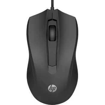 HP Wired Mouse 100, ambidekstrinė, optinė, USB Type-A, 1600 DPI, juoda
