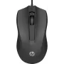 HP Wired Mouse 100, ambidekstrinė, optinė, USB Type-A, 1600 DPI, juoda