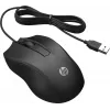 HP Wired Mouse 100, ambidekstrinė, optinė, USB Type-A, 1600 DPI, juoda