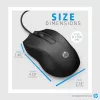 HP Wired Mouse 100, ambidekstrinė, optinė, USB Type-A, 1600 DPI, juoda