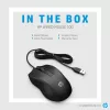 HP Wired Mouse 100, ambidekstrinė, optinė, USB Type-A, 1600 DPI, juoda