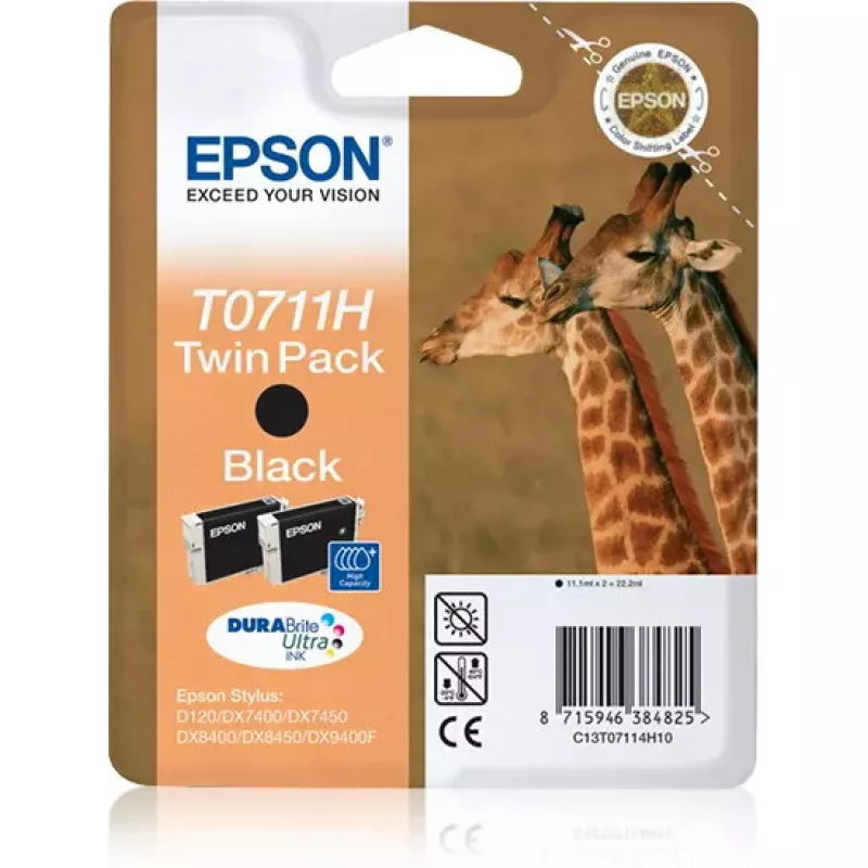 Epson Giraffe Twinpack Juoda T0711H DURABrite Ultra rašalinė kasetė