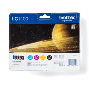 Brother LC1100VALBP kasečių rinkinys 4 vnt. Originalus juoda, žydra, rausvai raudona, geltona