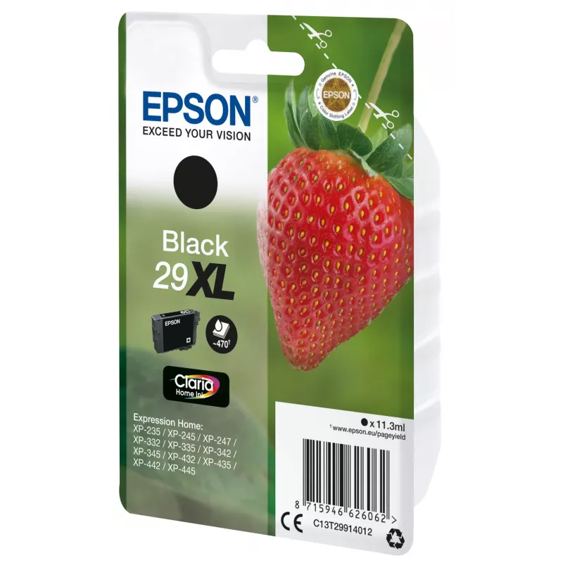 Epson 29XL Claria Home Ink juoda kasetė didelės talpos (XL), 11,3 ml, 470 puslapių