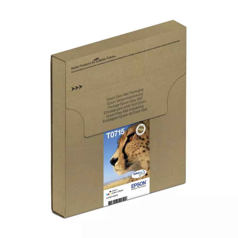 Epson Multipack 4 spalvų T071 EasyMail, standartinė talpa, juoda, žydra, purpurinė, geltona, 7,4 ml, 5,5 ml, 1 vnt., rinkinys