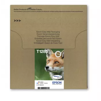 Originalūs Epson Fox T128 EasyMail rašalo kasečiai – 4 spalvos (juoda 5,9 ml; žydra/magenta/geltona 3,5 ml)
