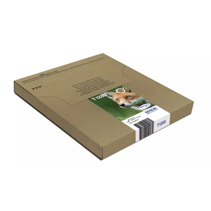 Originalūs Epson Fox T128 EasyMail rašalo kasečiai – 4 spalvos (juoda 5,9 ml; žydra/magenta/geltona 3,5 ml)