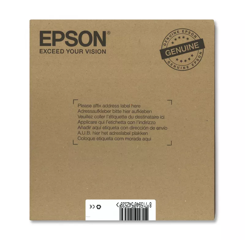 Originalūs Epson Fox T128 EasyMail rašalo kasečiai – 4 spalvos (juoda 5,9 ml; žydra/magenta/geltona 3,5 ml)