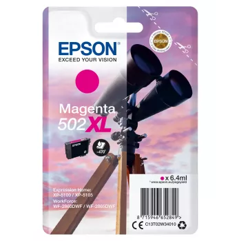 Epson 502XL rašalo kasetė, rausva (magenta), didelės talpos (XL), 6,4 ml, 1 vnt., 470 puslapių