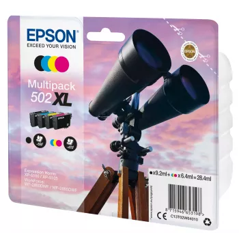 Epson 502XL Multipack 4 spalvos – didelės talpos kasetės (juoda, ciuan, purpurinė, geltona)