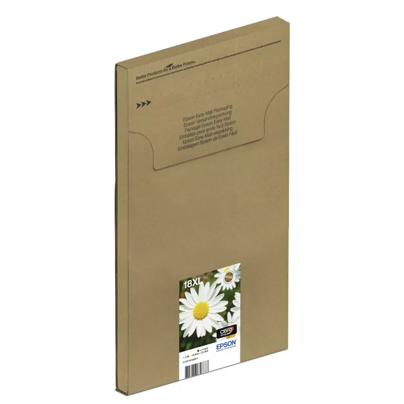 Epson Daisy Multipack 4 spalvų 18XL EasyMail, didelės talpos (XL), juoda, žydra, purpurinė, geltona, 11,5 ml, 6,6 ml, 1 vnt., multipaketas