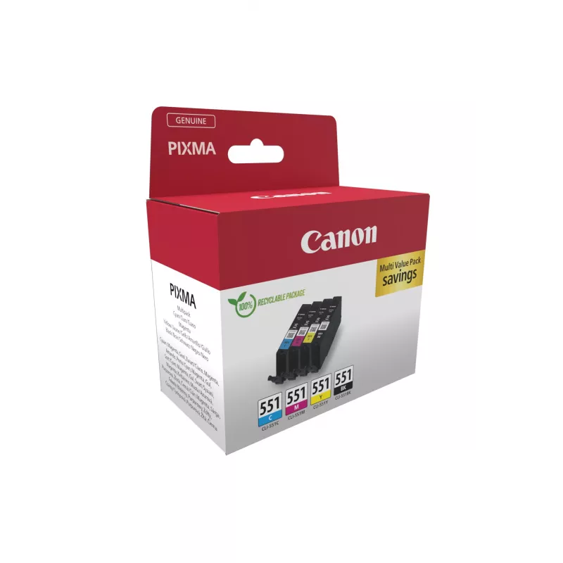 Canon 6509B016 rašalo kasetė 4 vnt. Originali juoda, žydra, rausvai violetinė, geltona