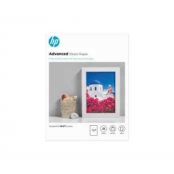 HP blizgus pažangus fotopopierius, 250 g/m², 13 x 18 cm (127 x 178 mm), 25 lapų