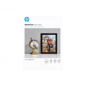 HP blizgus nuotraukų popierius 250 g/m², A4 (210×297 mm), 25 lapų