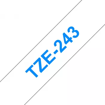 Brother TZE-243 etikečių juosta Mėlyna ant baltos spalvos