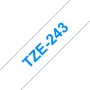 Brother TZE-243 etikečių juosta Mėlyna ant baltos spalvos