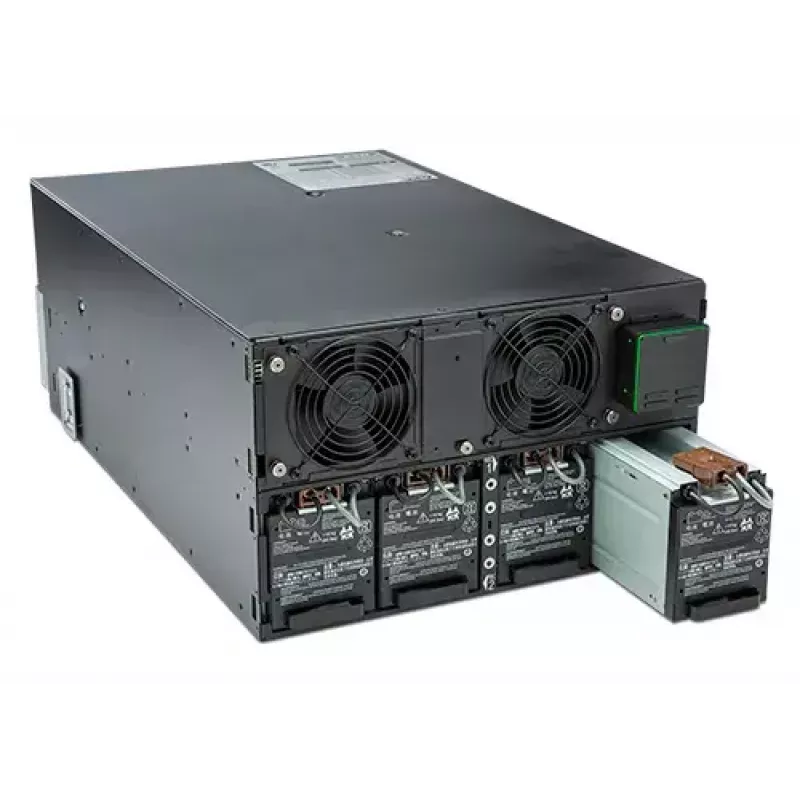 APC Smart-UPS On-Line SRT8KRMXLI – 8 kW/VA, 6x C13 + 4x C19 + vienfazė išvestis, montuojamas į stelažą, integruota tinklo valdymo kortelė