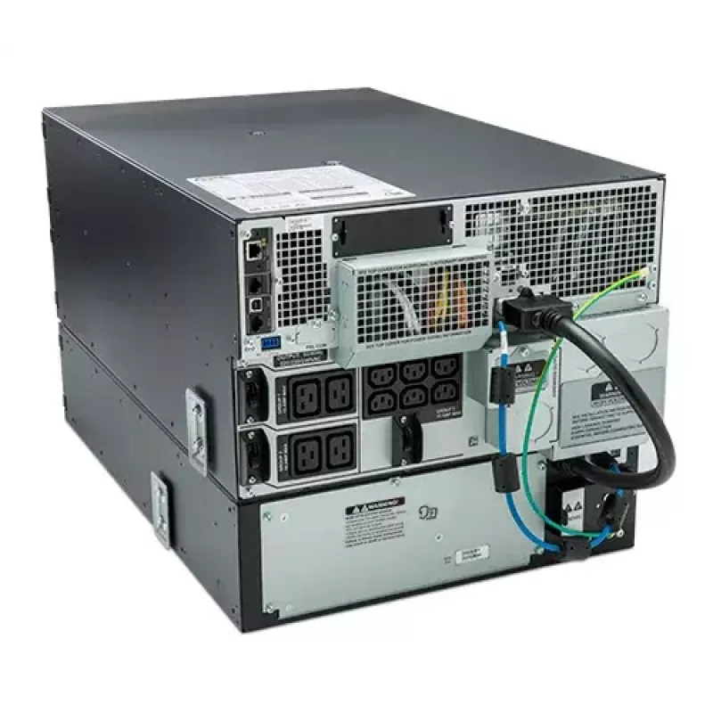 APC Smart-UPS On-Line SRT8KRMXLI – 8 kW/VA, 6x C13 + 4x C19 + vienfazė išvestis, montuojamas į stelažą, integruota tinklo valdymo kortelė