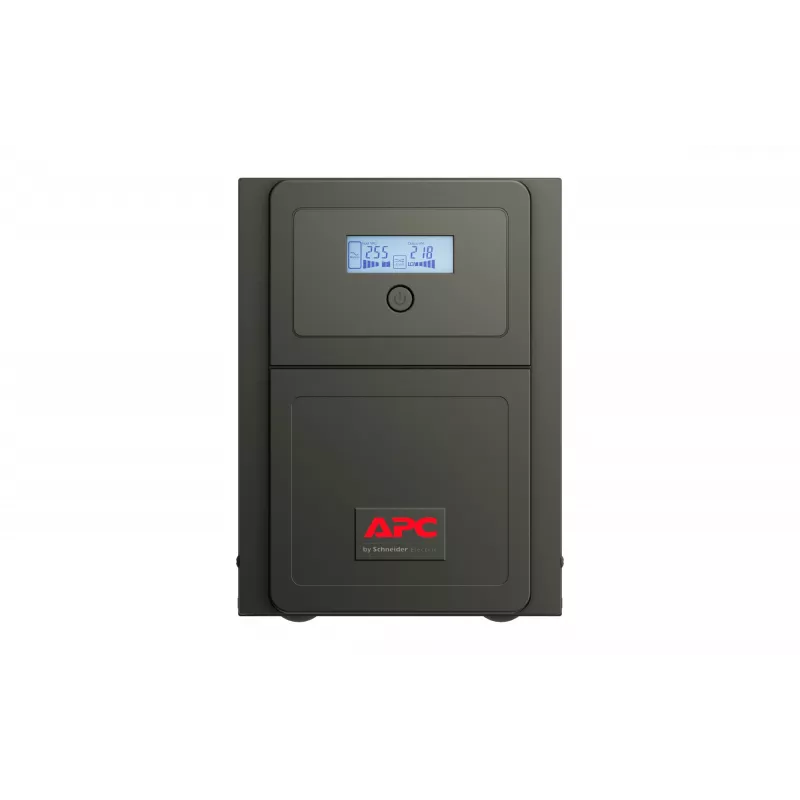 APC Easy UPS 1 fazės linijinis interaktyvus, 750VA, bokštas, 230V, 6 IEC C13 lizdai, AVR, sausas kontaktas, LCD, be tinklo kortelės palaikymo