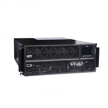 APC Smart-UPS On-Line, 5kVA/5kW, stelažinis/bokštinis, 230V, 2x IEC C13+1x IEC C19+tvirtas laidas 3 laidų (H+N+E) lizdai, tinklo kortelė, be bėgių komplekto