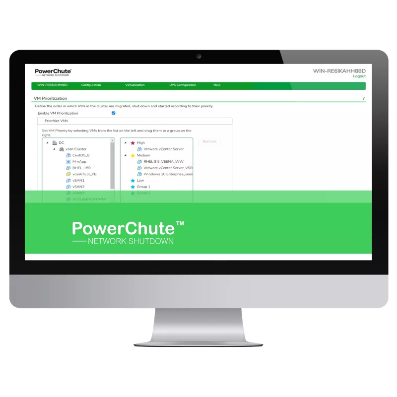 APC Smart-UPS On-Line, 5kVA/5kW, stelažinis/bokštinis, 230V, 2x IEC C13+1x IEC C19+tvirtas laidas 3 laidų (H+N+E) lizdai, tinklo kortelė, be bėgių komplekto