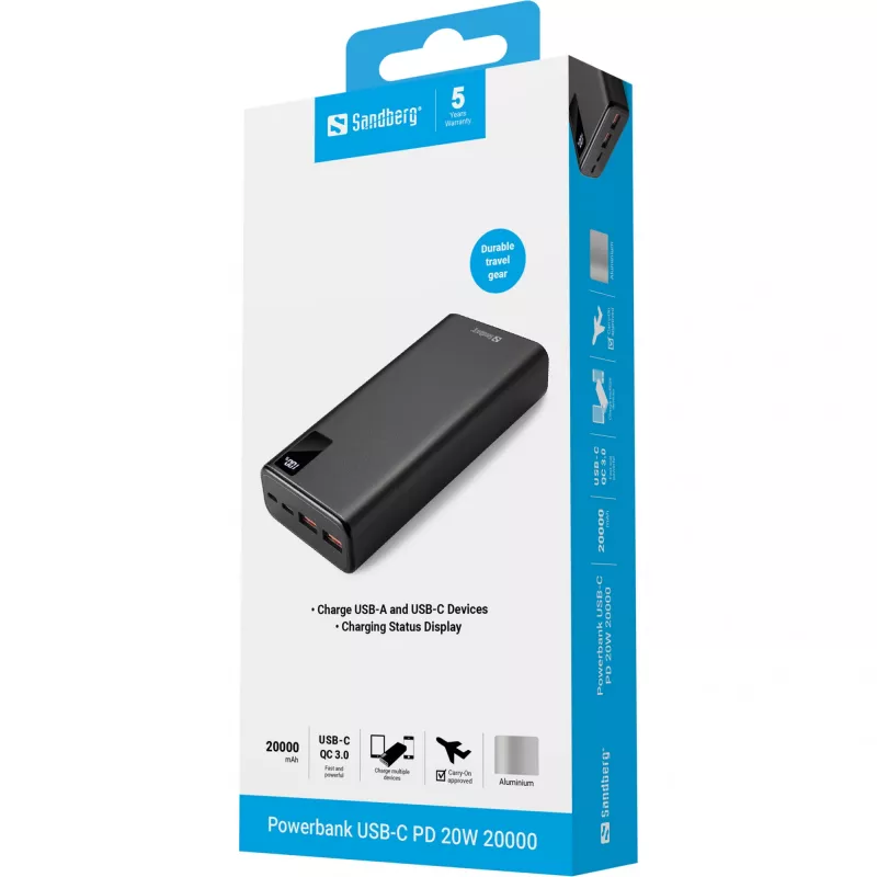 Nešiojama baterija Sandberg Powerbank USB-C PD 20W 20000 mAh