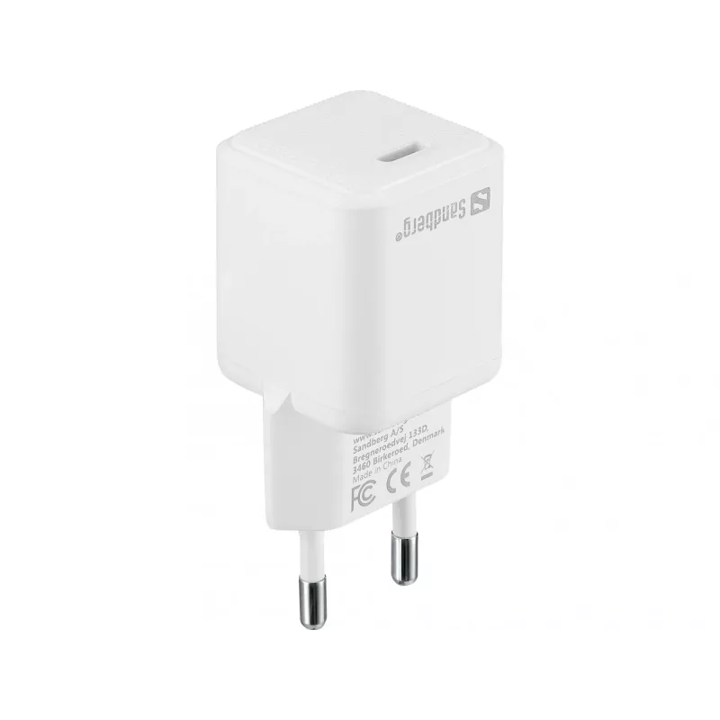Sandberg USB-C AC įkroviklis PD20W EU, vidaus, AC, 5 V, 3 A, baltas
