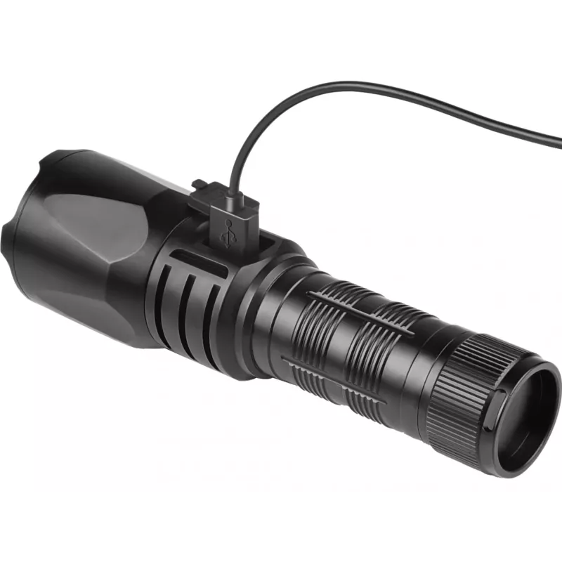 Sandberg Survivor Torch Powerbank 5000 – rankinis prožektorius su powerbank, juodas, aliuminis, IPX4